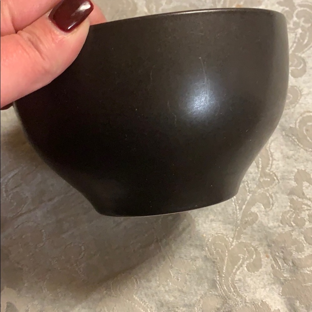 Black and purple cereal bowls